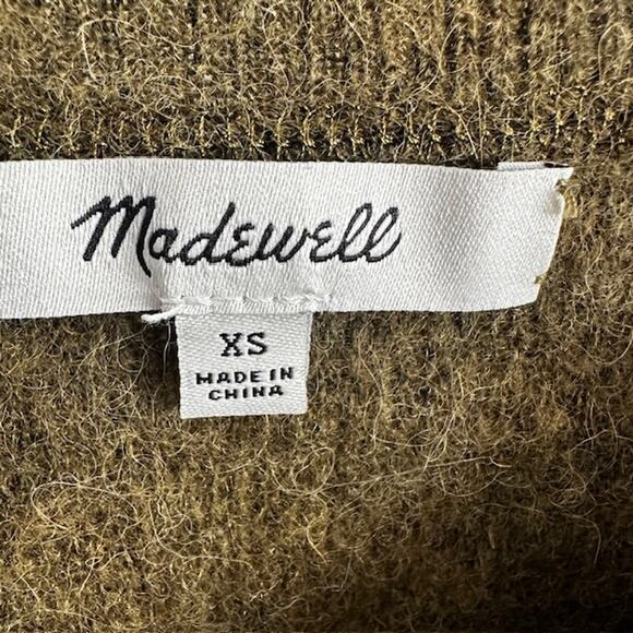 Madewell Alpaca Blend Crewneck Ribbed Pullover Sweater Mossy Green XS - Picture 7 of 8